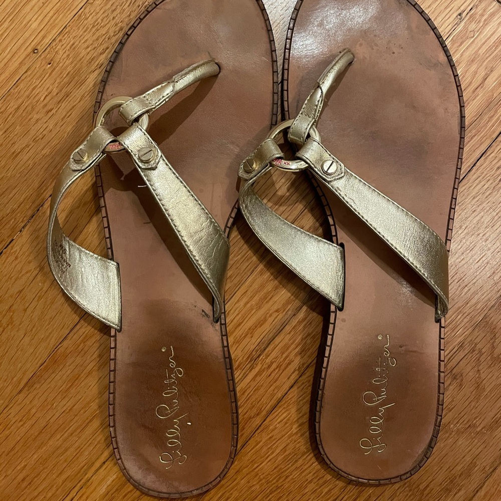 Lilly Pulitzer McKim Gold Sandal size 9